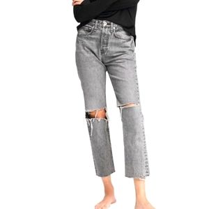 NWT Rag & Bone Maya Ripped High Waist Ankle Straight Leg Jeans, size:34
